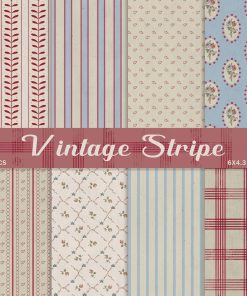 PRSTINCOL Scrapbook Paper.16 Sheets 4.1x5.8 Inch Vintage Stripe Style Scrapbook Supplies.Single-Sided Vivid Origami Decoupage Paper for DIY Crafts. Card Making. Art Journaling
